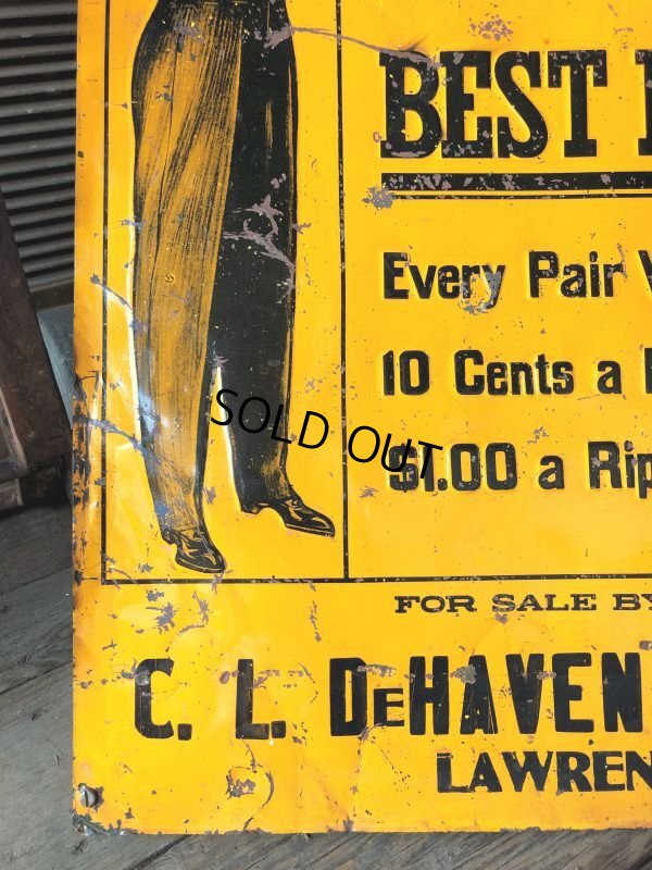 画像9: Antique Dutchess Trousers Advertising Embossed Tin Sign (B975)