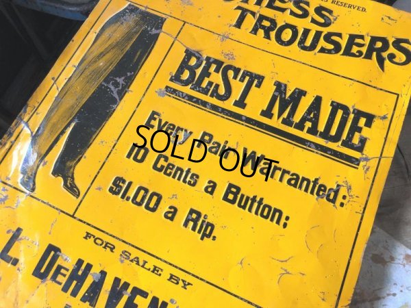 画像19: Antique Dutchess Trousers Advertising Embossed Tin Sign (B975)