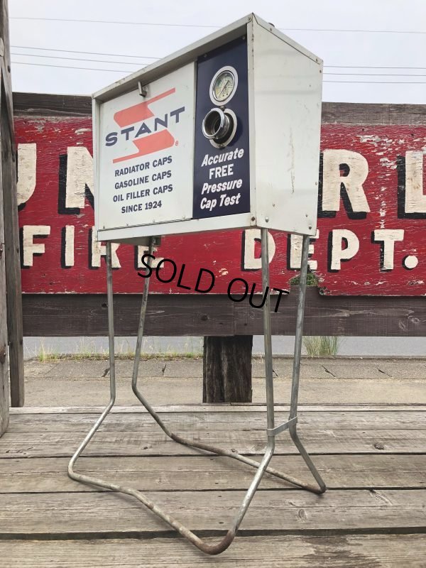 画像2: Vintage Stant Gas Oil Radiator Caps Gas Station Metal Display Cabinet (M018)