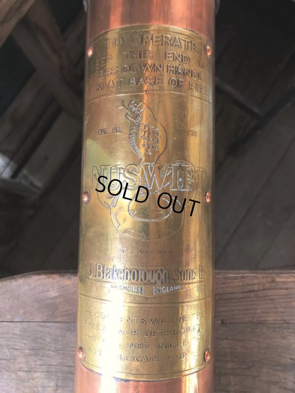 画像15: 20s Antique Nuswift J. Blakeborough & Sons Brass Fire Extinguisher (M019)