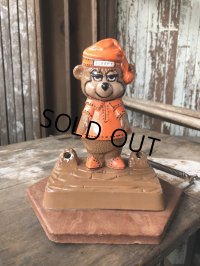 60s Travelodge Sleepy Bear Counter Display Pen Holder Hard to Find ! (M034)