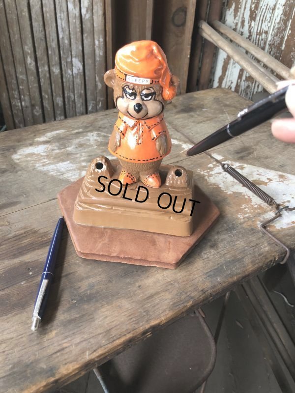 画像17: 60s Travelodge Sleepy Bear Counter Display Pen Holder Hard to Find ! (M034)