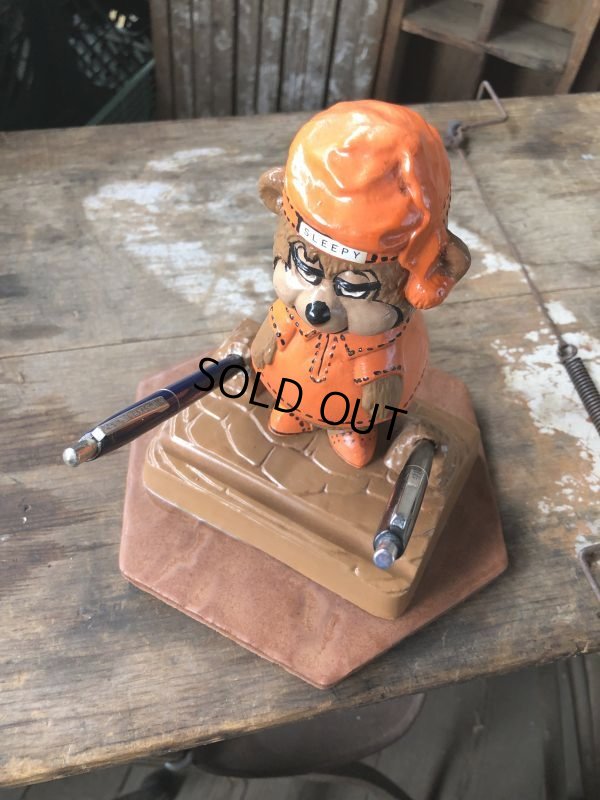 画像18: 60s Travelodge Sleepy Bear Counter Display Pen Holder Hard to Find ! (M034)