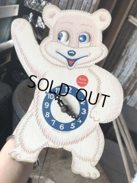 50s Vintage Teddy Snow Crop Orange Juice Weight Driven Clock (M035)