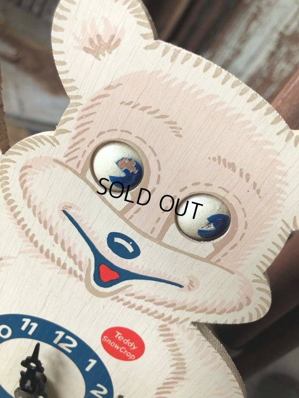 画像9: 50s Vintage Teddy Snow Crop Orange Juice Weight Driven Clock (M035)