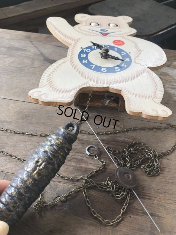 画像17: 50s Vintage Teddy Snow Crop Orange Juice Weight Driven Clock (M035)