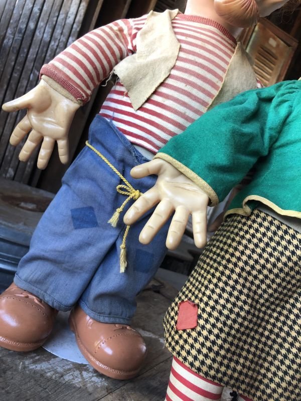 画像14: 50s Vintage Baby Barry Toy Dogpatch Al Capp's Mammy & Pappy Yokum Big Size Doll Set 51cm (M044) 