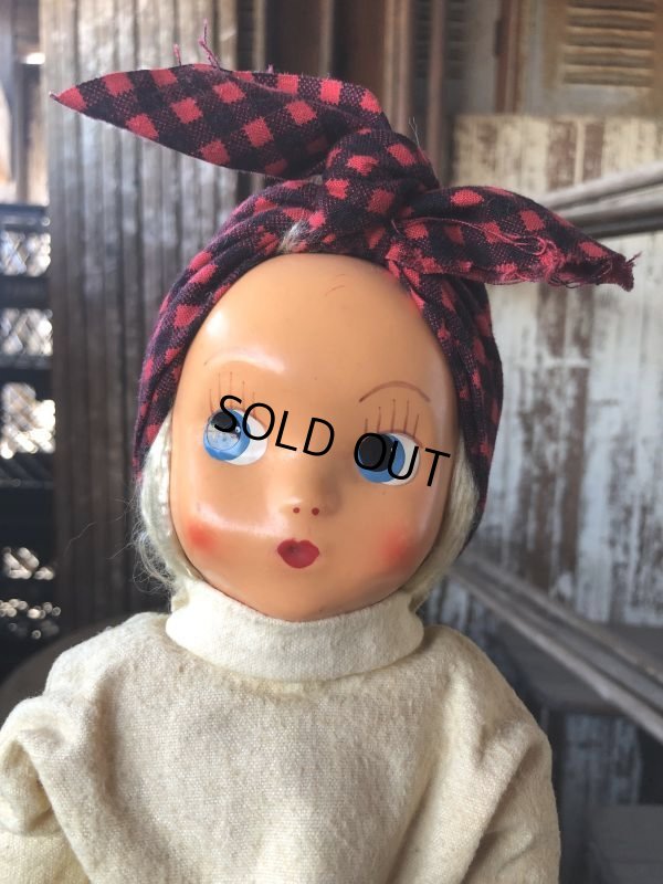 画像9: Antique American Primitive Celluloid Face Doll (M052) 
