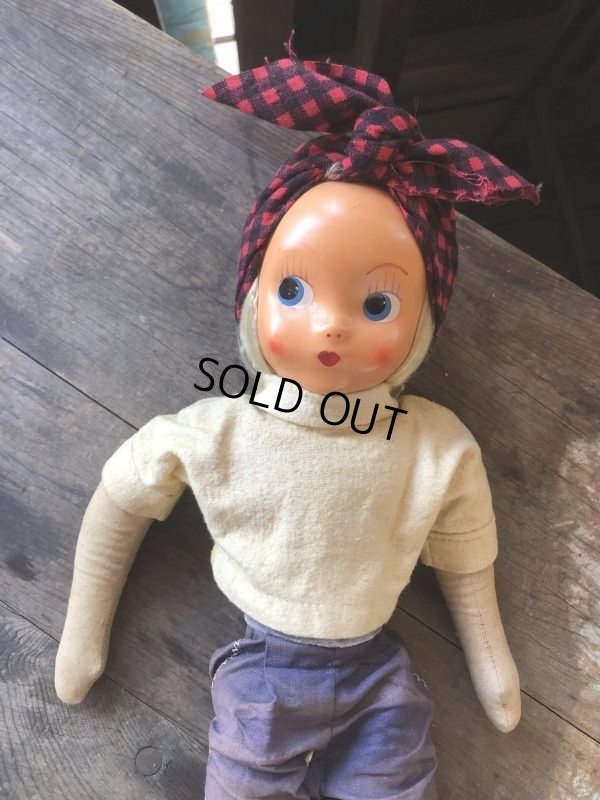画像16: Antique American Primitive Celluloid Face Doll (M052) 
