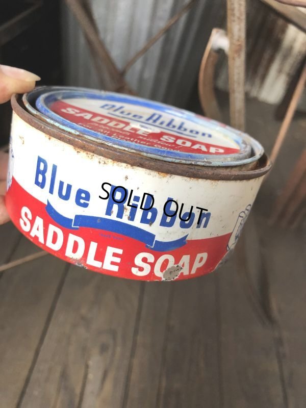 画像2: Vintage Blue Ribbon Saddle Soap Can (B087)