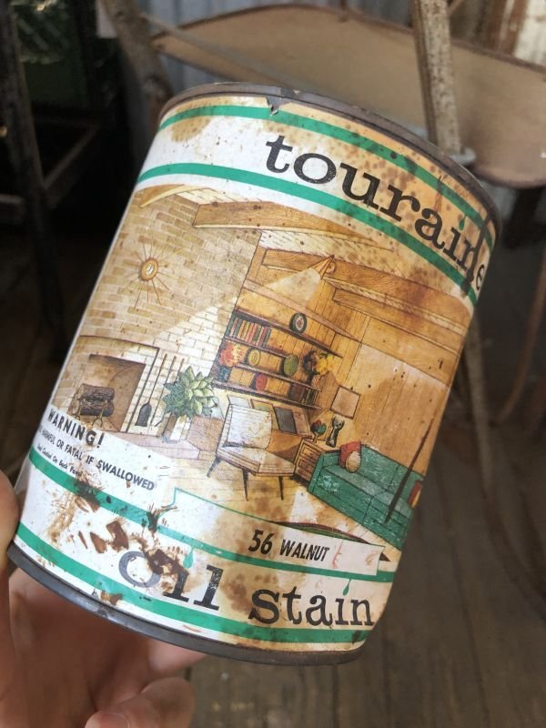 画像1: Vintage Touraine Oil Stain Can (B064)