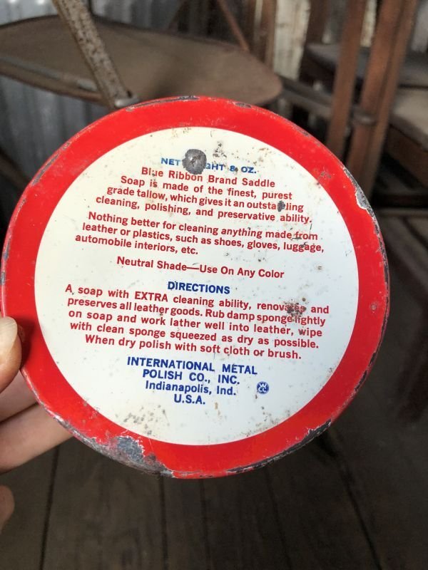 画像6: Vintage Blue Ribbon Saddle Soap Can (B087)