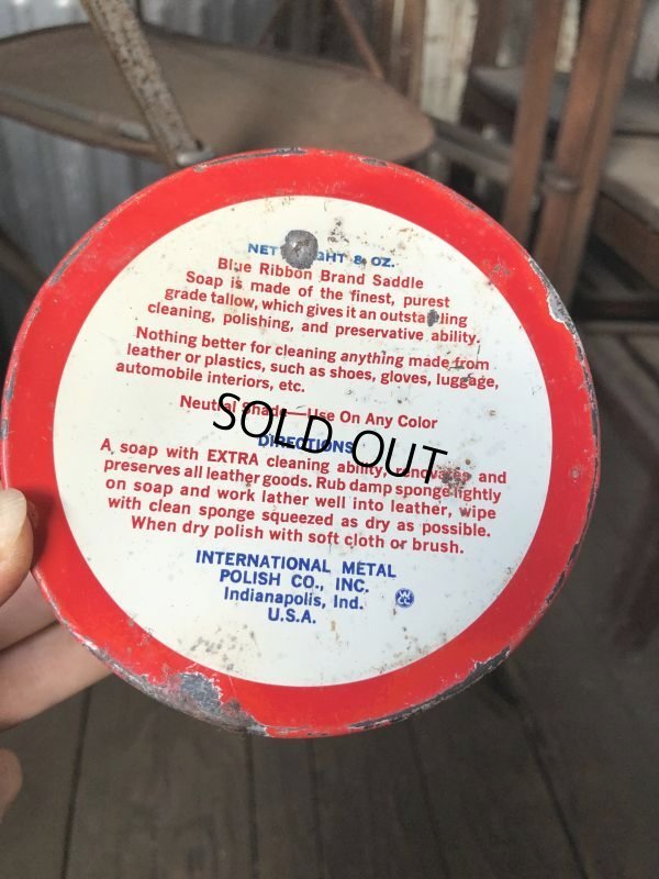 画像6: Vintage Blue Ribbon Saddle Soap Can (B087)