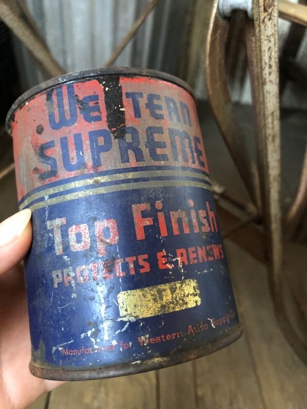 画像1: Vintage Oil Can Western Supreme Top Finish (B058)