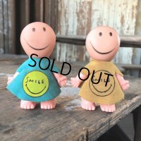60s UNEEDA DOLL HAPEE WEE Smile Face Vinyl Figure Peace Groovy Psychedelic Hippie Happy (M088) 