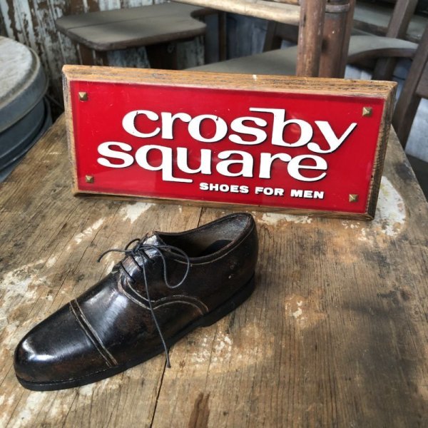 画像1: Vintage Crosby Square Shoes Advertising Store Display Sign (M089) 