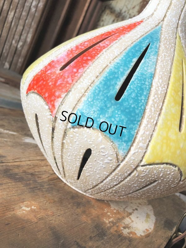 画像6: Vintage U.S.A Mid Century Pottery Ceramic Hanging Lamp (M090) 