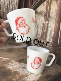 70s Vintage Corning PYREX Merry Christmas Santa Claus Mug (M092,093)