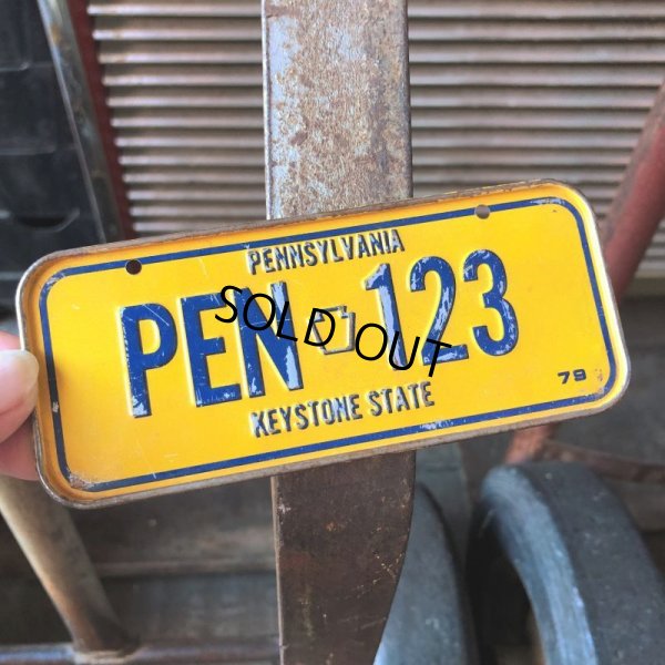 画像1: 70s Vintage Bicycle License Plate 1979 PENNSYLVANIA PEN-123 (M106)