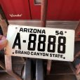 画像1: 50s Vintage Bicycle License Plate 1954 ARIZONA A-8888 (M107) (1)