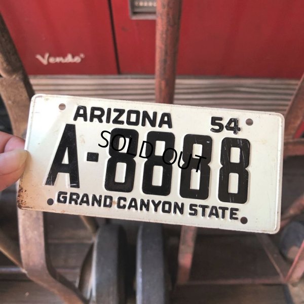 画像1: 50s Vintage Bicycle License Plate 1954 ARIZONA A-8888 (M107)