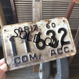 60s Vintage Motorcycle License Plate 1960 ARIZ 11632 COM ACC (M109)