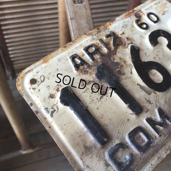 画像3: 60s Vintage Motorcycle License Plate 1960 ARIZ 11632 COM ACC (M109)