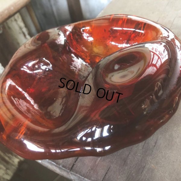 画像4: Vintage Mid Century Glass Ashtray Red (M132) 