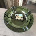 Vintage Mid Century Glass Ashtray Green (M133) 