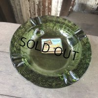 Vintage Mid Century Glass Ashtray Green (M133) 