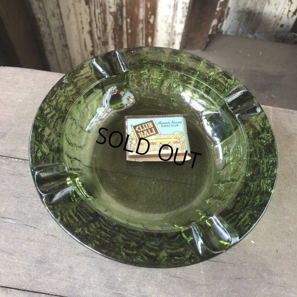 画像1: Vintage Mid Century Glass Ashtray Green (M133) 