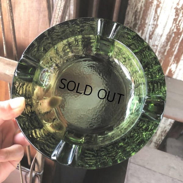 画像7: Vintage Mid Century Glass Ashtray Green (M133) 