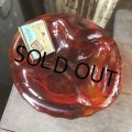 Vintage Mid Century Glass Ashtray Red (M132) 
