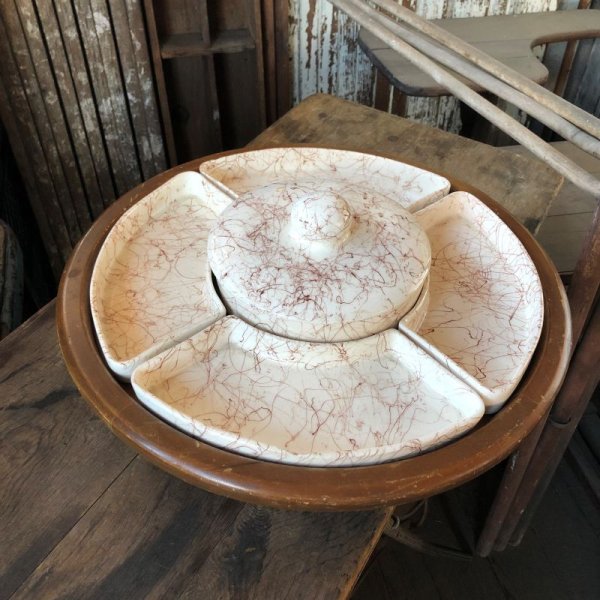 画像1: Vintage Mid Century Ceramic Server Serving Tray (M135) 