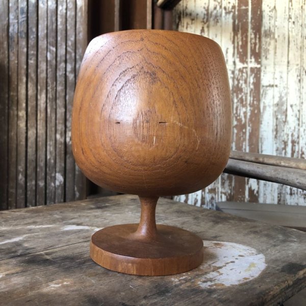 画像2: Vintage Wood Wine Glass (M137) 