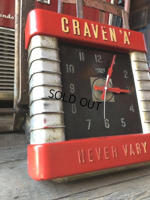 画像4: 30s Vintage Advertising Craven 'A' Cigarettes Store Display Sign Art Deco Wall Clock Smith Sectric (M135) 