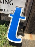 画像1: Vintage Advertising Store Display Letters Sign Blue “ t ” (M022)  (1)