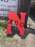 Vintage Advertising Store Display Letters Sign / Red “ N ” (M048) 