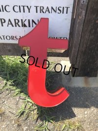 Vintage Advertising Store Display Letters Sign / Red “ t ” (M058) 