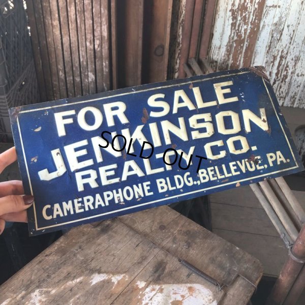 画像2: Antique JENKINSON REALTY CO. Cameraphone Building Bellevue PA Tin Sign (M147) 