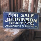 Antique JENKINSON REALTY CO. Cameraphone Building Bellevue PA Tin Sign (M147) 