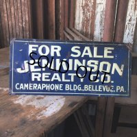 Antique JENKINSON REALTY CO. Cameraphone Building Bellevue PA Tin Sign (M147) 