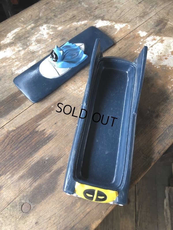 画像12: 60s Vintage BATMAN Batmobile Ceramic Lidded Candy Dish National Periodical by Lego Japan (M148) 