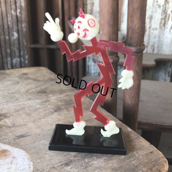 画像1: 〜50s Vintage REDDY KILOWATT Standing Business Card Holder Figure Red w/Black Stand (M168)