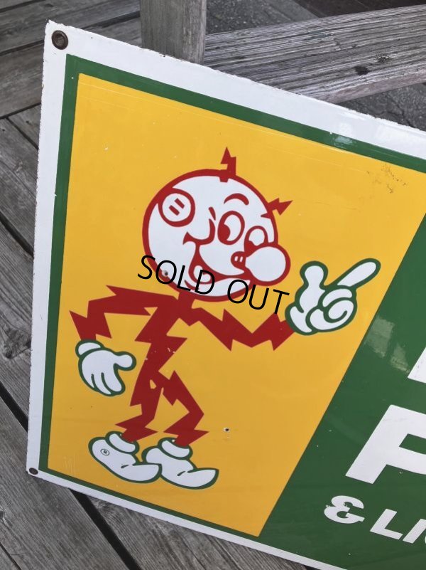 画像10: Vintage Reddy Kilowatt Pacific Power and Light Company Porcelain Sign (M177) 
