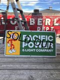 Vintage Reddy Kilowatt Pacific Power and Light Company Porcelain Sign (M177) 