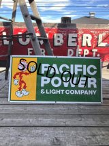 Vintage Reddy Kilowatt Pacific Power and Light Company Porcelain Sign (M177) 