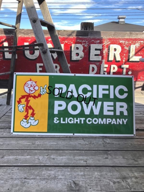 画像1: Vintage Reddy Kilowatt Pacific Power and Light Company Porcelain Sign (M177) 