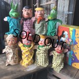 60s Scheithauer Hanna Barbera The Flintstones Hand Puppets Set of 8 w/Original Box (M180) 