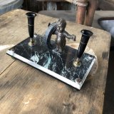 Rare! 50s Vintage Fisk Tires Advertising Desk Double Pen Holder Hard to Find!!! (M189) 